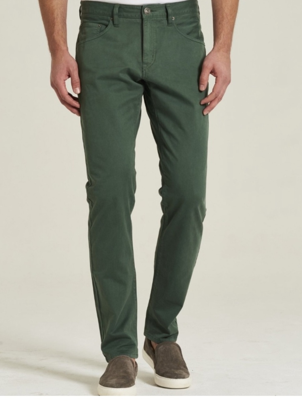 UNTUCKit Renzo Relaxed Fit Flat Front Chino Pants Sz W38 L34 Olive Green Pima